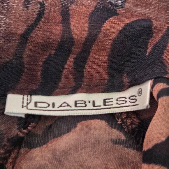 Diab'less Vintage Tiger Print Sheer Blouse size 2. Made in France - Picture 10 of 11